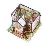 NUSITOU Kit de Maquette 3D à Monter Soi-même Modèle de Maison de Fleurs Miniature en Puzzle, Kit Architectural Artisanal sans Piles, Décoration Créative pour Chambre D’garçon et Filles