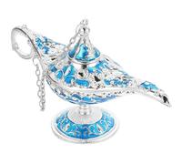 NUSITOU Lampe Magique Vintage en Alliage de Zinc Bleu, Décoration Élégante et Rustique pour Chambre ou Salle de Yoga, Ornement Unique sans Rouille