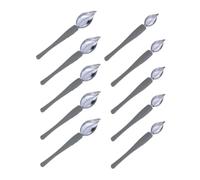 NUSITOU Lot de 10 Cuillères à Décorer les Gâteaux en Acier Inoxydable et Silicone Poignée Antidérapante, pour Sauce et Décoration Culinaire
