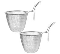 NUSITOU Lot de 2 Cuillères Passoire en Acier Inoxydable Argenté Multifonctionnelles Filtration pour Barbecue et Restaurant, Ustensiles Cuisine Solide