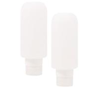 NUSITOU Lot de 2 Flacons Distributeurs de Shampoing 200ml en Silicone et Pp, Design Étanche pour Articles de Voyage, Maintien Propre des Cosmétiques