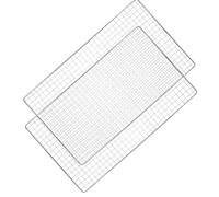 NUSITOU Lot de 2 Grilles de Refroidissement Métalliques en Acier Inoxydable Argenté, Support en Fil Résistant pour Barbecue Extérieur, Maintien de L'humidité et Cuisson Uniforme