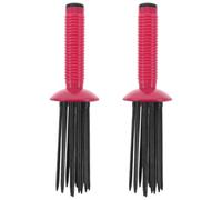 NUSITOU Lot de 2 Peignes à Friser pour Cheveux Bouclés, Brosse Ronde à Boucles Antidérapante en Plastique, Peigne à Volume D'air Portable Rose Fuchsia, Outil de Coiffage Léger