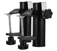 NUSITOU Lot de 2 Pinces à Parapluie Réglables Noir Électrolytique, Support Fixe pour Parasol Jusqu’à 5 Cm, Clip de Table Robuste pour Parasols de Terrasse et Jardin, pour Extérieur,