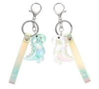 NUSITOU Lot de 2 Porte-clés Dinosaure en Acrylique Chic et Délicat Accessoires en Métal pour Décorer Paquet et Tenir Clés pour Paquet à Dos à Main