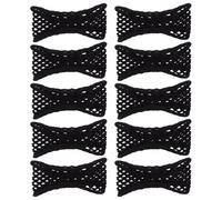 NUSITOU Lot de 20 Élastiques pour Queue de Cheval Larges en Nylon Noir, Légers et Confortables à Porter, pour Femmes, Accessoires Cheveux Résistants