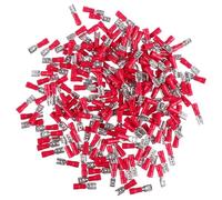 NUSITOU Lot de 200 Cosses Femelles Isolées en Pvc Rouge, Bornes à Sertir en Laiton pour Câbles Électriques, Réparation sans Soudure, pour Véhicules et Équipements Électriques