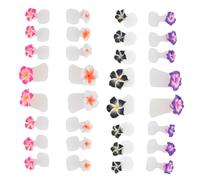 NUSITOU Lot de 32 Séparateurs D'orteils en Silicone à Fleurs, Facilitant L'application du Vernis à Ongles Design Délicat, pour Nail Art et Pédicure