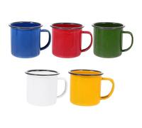 NUSITOU Lot de 5 Petites Tasses Rétro en Émail Multicolore, Gobelets à Boisson Robustes et Polyvalents pour Café, Thé et Jus, Capacité Confortable pour Usage Quotidien à Couleur Aléatoire
