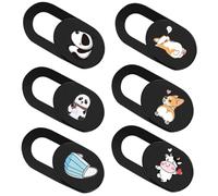 NUSITOU Lot de 6 Caches-Objectif Coulissants en Abs pour Ordinateur Portable et Caméra, Protection Vie Privée Design Cartoon Adorable, Ne Gêne Pas la Fermeture Normale, pour Maison