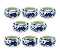 NUSITOU Lot de 8 Porte-pinceaux en Céramique Multifonctionnels Petits, Assiettes à Eau pour Calligraphie et Stockage des Pigments, Accessoires de Bureau pour Dessin et Peinture, Usage