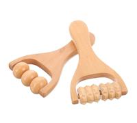 NUSITOU Masseur Manuel en Bois de Hêtre 2 Pièces pour Pieds, Cou et Épaules - Outil de Massage D’acupuncture Compact, Accessoire Pratique pour Maison, Voyage et Détente Quotidienne