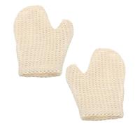 NUSITOU Moufles Exfoliants Bain 2 Pièces en Sisal Naturel, Petite Taille, Design Moufle pour Nettoyage du Dos, Visage et Cou, pour Camping et Voyage