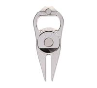 NUSITOU Outil de Réparation de Divots de Golf 1pc en Alliage de Zinc Argenté Fourche à Divots et Fonction de Marquage de Balle, Accessoire pour L'entraînement au Golf