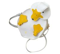 NUSITOU Paquet Bandoulière Blanc Motif Canard Dessin Animé Petit Paquet à Main pour Femme, Léger et Portable Fermeture Éclair, Bourse Pratique pour Téléphone et Rangement Quotidien