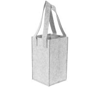 NUSITOU Paquet Présent pour Bouteille de Vin en Feutre Gris Clair, 4 Bouteilles Séparateur, Paquet de Rangement Solide Poignée Ergonomique, Pochette Portable pour Transport