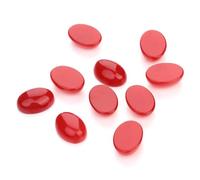NUSITOU Patch en Pierre Précieuse D'agate Rouge Base Plate 13x18mm Ovale 10 Pièces pour Fabrication de Bijoux et Loisirs Créatifs