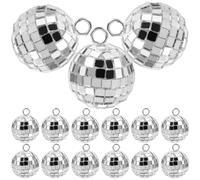 NUSITOU Pendentif Boule Disco Multifonction 20pcs en Plastique et Alliage de Zinc Argenté pour Création Diy, Réutilisable, pour Colliers et Présents