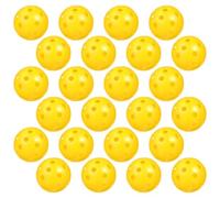 NUSITOU Plastique Balles de Golf D'entraînement 24 Pièces Perforées | Design Creux à Flux D’air, Couleur Jaune Vive, Usage Garage ou Extérieur, pour Débutants et Instructeurs