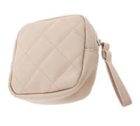 NUSITOU Pochette Hygiénique Multifonction en Pu Beige Design Portable à Main, pour Voyage, Rangement Pratique pour Serviettes Hygiéniques et Accessoires Féminins