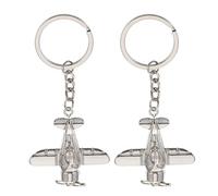 NUSITOU Porte-clés Décoration Légère et Créative Avion Argenté, Lot de 2 Pièces Accessoire Unique et Élégant pour Trousseau de Clés pour Voyageurs