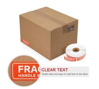 NUSITOU Rouleau de 125 Autocollants Fragiles pour Transport Sécurisé 1x3 Pouces Texte Clair et Adhésif Puissant pour Cartons et Boîtes en Bureau ou Garage