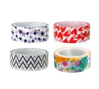 NUSITOU Ruban Adhésif Décoratif Couleur Vive en Papier 8pcs Motifs Adorables pour Scrapbooking DIY et Agenda pour Loisirs Créatifs Garçon et Filles et Étudiants