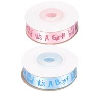 NUSITOU Ruban de Satin pour Présent de Baptême Soi-même, 2 Rouleaux, Surface Lisse et Tissu Non Rétrécissant, pour Décoration de Fête ou Arrangement Floral