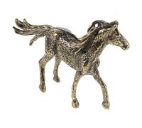 NUSITOU Statue Cheval Miniature en Alliage Or Finition Antique, Décoration de Bureau et Table Basse, Sculpture Animale Symbolique Inspirante pour Intérieur