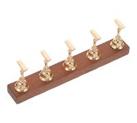 NUSITOU Support à Clous en Bois et Alliage de Zinc pour Manucure, Base Confortable pour Pratiquer Nail Art à Domicile, Présentoir pour Ongles à Presser, Set Complet