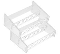 NUSITOU Support de Tubes à Essai en Acrylique 2 Pièces 6 Emplacements Stable pour Laboratoire, Porte-tubes à Essai Transparent pour Centrifugeuse