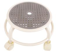 NUSITOU Tabouret Bas à roulettes Pivotant Rond en Plastique, Léger et Flexible, pour Salon de Pédicure ou Usage Esthétique Professionnel