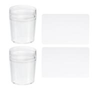 NUSITOU Tampon pour Nail Art Transparent 2sets en Plastique Abs Grattoir, Facile à Utiliser pour Manucure Maison ou Salon Professionnel