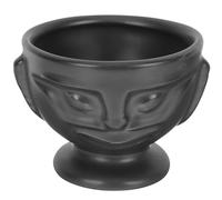 NUSITOU Tasse Tiki en Céramique Noire 175ml Design Créatif et Robuste pour Fêtes Hawaïennes et Restaurants, Forme Unique et Artisanat