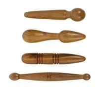 NUSITOU Tige de Massage Acupoint Marron 4 Pièces en Matériau Synthétique Facile à Tenir pour Stimuler la Circulation Sanguine et Soulager les Tensions Musculaires