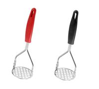 NUSITOU Ustensile Cuisine Pratique Manuel pour Trou Suspendre Presse-purée en Fer Noir 2 Pièces Poignée Confortable Pommes de Terre et Ail