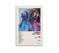 NUSLNG PNL Album Deux Frères Tracklist Poster - Couverture artistique vintage pour décoration de chambre à coucher - Affiches sur toile pour chambre à coucher - 30 x 45 cm - Sans cadre