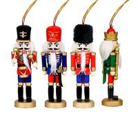 NUSTCRACKER Christmas Decor - 4.4x3.6x13.3 cm Ornements de casse-noix, figures de casse-noix | Noisette de Noël | Cassse-noisettes de bureau Figures de soldat | 4 pièces table maître de table de vacan