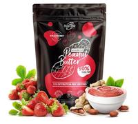 Nustino Strawberry - beurre de cacahuète en poudre 400g | Beurre de cacahuète dégraissé | Collation santé | Crème de cacahuètes en poudre | Cacahuètes, fraise | 0.4kg