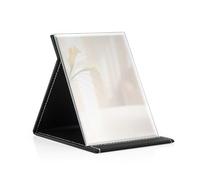 Nutabevr 12.5x17cm Miroir de Maquillage Pliable Portable, Miroir de Maquillage Compact Super HD, Multi Stand Angle Debout Cuir PU Miroir de Voyage, Miroir de Vanité Autoportant, pour Maison, Voyage