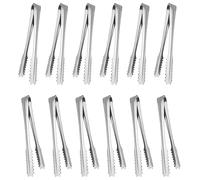 Nutabevr 12 Pcs Pince Acier Inoxydable Multifonction, Pince à Glaçons, Pince Bonbon, Mini Pince de Service, Pince à Aliments en Métal, Pour Sucre,Biscuit,Glace,Buffet,Grill Bar Cuisine et Plus