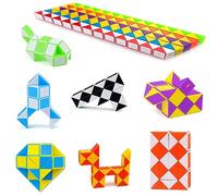 Nutabevr 12 Pièces avec 24 Blocs Serpent Magique Snake Puzzle,Twist Puzzle,Cadeau invité Anniversaire pour Enfant,Casse Tete Enfant, Mini Magic Snake Cube, pour Enfants et Adultes