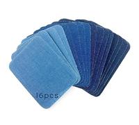 Nutabevr 16 pièces Denim Jeans Patchs à Repasser, Patch Thermocollant Vetement, Coton patchs de réparation,Qualité Denim Patch en Tissu Pour Décoration Réparation Jeans,vestes,Bricolage,Sac à main