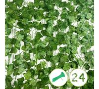 Nutabevr 24 pièces Guirlandes de Lierre Artificiel, Vignes Faux Tombante Réalistes, Guirlande Vigne Décoration avec Lot de 50 Serrecâble, pour Décoration Chambre et Jardin Intérieure, Fête, Mariage