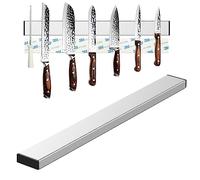 Nutabevr 40cm Porte Couteaux Aimanté, Magnétique pour Couteaux en Acier Inoxydable, Porte-couteau magnétique pouvant être installé sans perçage, pour couteaux de cuisine, couteaux à fruits, ciseaux