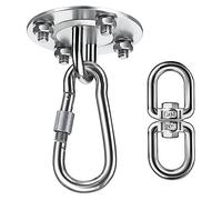 Nutabevr Crochet de Plafond Lourds 400 kg Capacité,360 ° Rotation Acier Inoxydable Crochet Hamac Suspension kit,Ronde Support de Plafond pour Yoga Aérien,Chaise Accrochante,Sac de Boxe,Balançoire