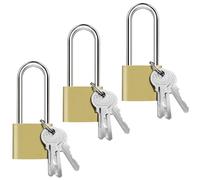 Nutabevr Lot de 3 cadenas à poutre longue Massif et à Clé, 32 mm Petits Cadenas avec 9 Clés, Étanche Cadenas Sécurité, Pour chaînes, échelles, Sacs de Voyage, Valise, Bicyclette, Portes et Fenêtres