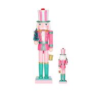 Nutcracker Christmas Decor, Christmas Wood Nutcracker Ornament, Wooden Festive Figurine Collectibles 38 cm For Holiday Kitchen Dinner Table Shelf Bedroom Living Room Cabinet Halloween Thanksgiving