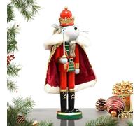 Nutcracker Christmas Decor Wood Handcrafted Wood Christmas Figurine | Mice King Statue for Mantel Table Christmas Fireplace Shelf Living Room Holiday Winter Tabletop Entryway Festive Accent