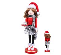 Nutcracker Christmas Decoration - Wooden 39.5x10.5cm | Christmas Lady Nutcracker Figurines | Wooden Nutcrackers Soldier Statue For Holiday Decor, Gift Display, Collectibles And Festive Christmass Home
